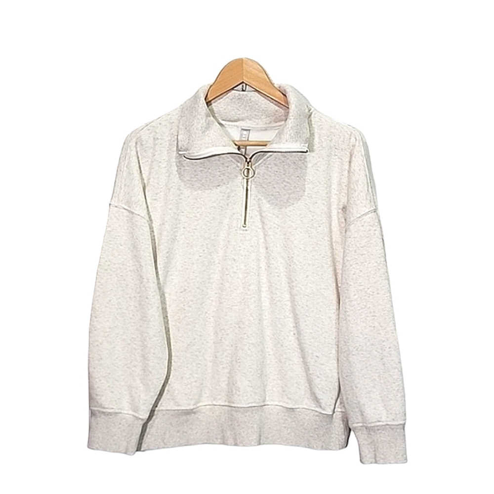 Athleta Cozy Karma 1/4th zip heathered pull over size M - Picture 4 of 9